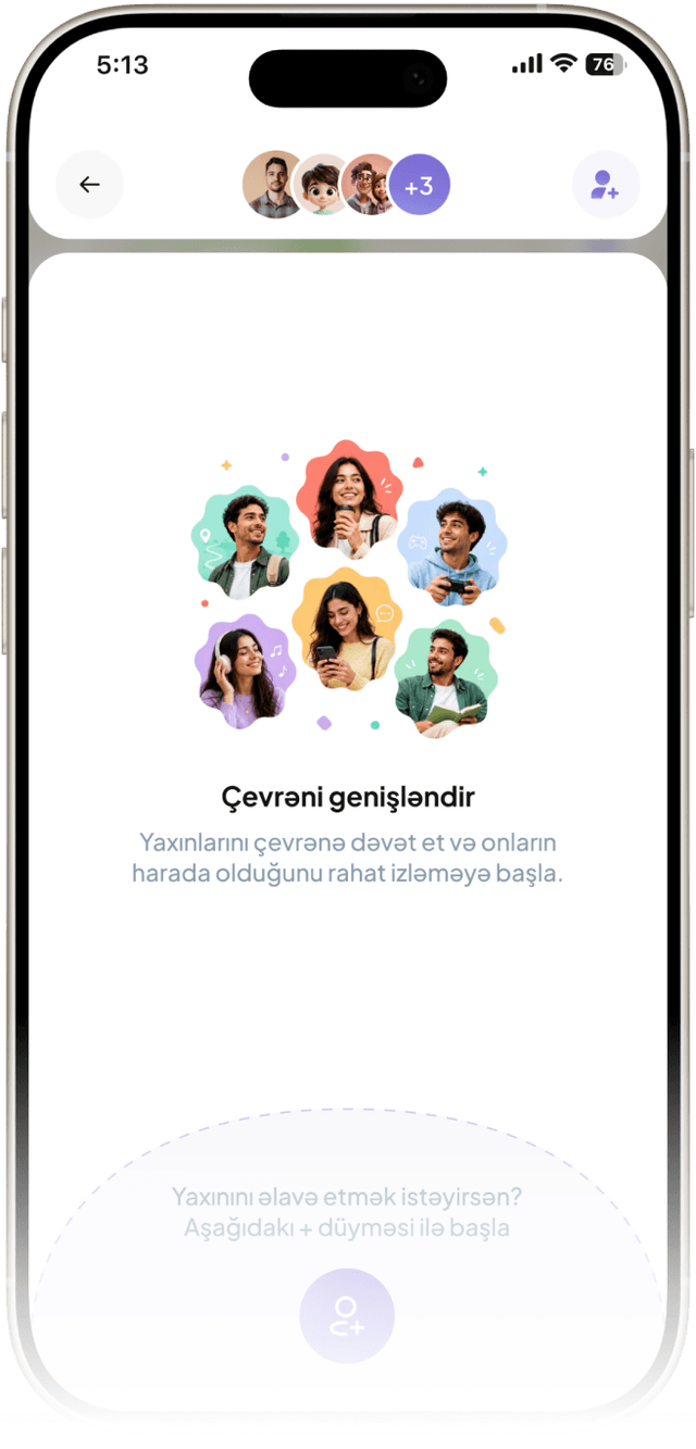 Zinface tətbiqində çevrənizdəki insanlar